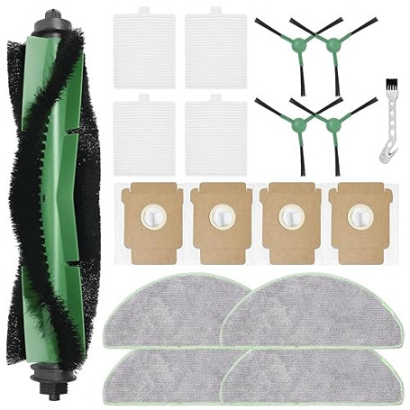 DianSung accessoires pour iRobot Roomba Plus 105 Combo + pièce de rechange pour aspirateur, 1 brosse principale,4 chiffons de la