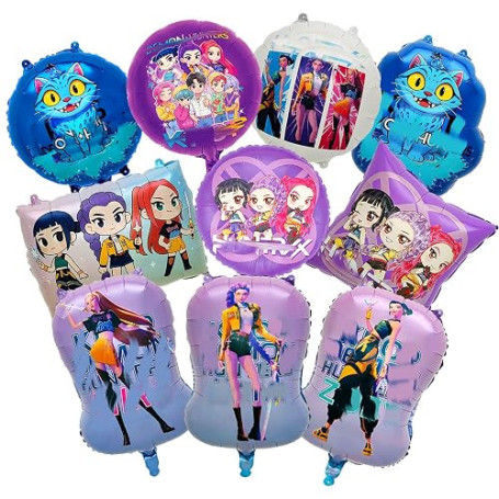 Ballons en aluminium style anime de 10 pièces, Décoration anniversaire garçon fille, Décorations de fête coréennes sympas pour l
