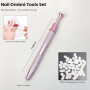 MSLSOZ Lot de 100 éponges à ongles pour ombre, outils de nail art, éponges à ongles avec pince en métal rose et palette, accesso