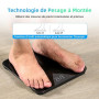Healthkeep Balance Pese Personne Numérique, Haute Précision avec Affichage Lumineux, Technologie Step-On 5mm Verre Trempé, Haute