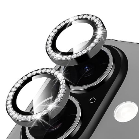 Oelrstfe Caméra Arrière Protection pour iPhone 16/16 Plus Verre Trempé,Pailleté Protecteur Objectif Lentille,9H Dureté HD Défini