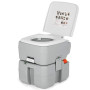 GOPLUS 20L+10L Toilette Portable avec Pompage d’Eau, Toilette Extérieure WC avec Indicateur Niveau d'eau,Tube de Purge Résistant