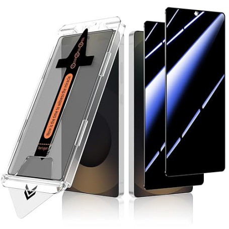 ZhuoFan Verre Trempé pour Samsung Galaxy S25 Ultra Anti Espion,Privacy Protection Ecran avec Outils de Dépoussiérage Automatique