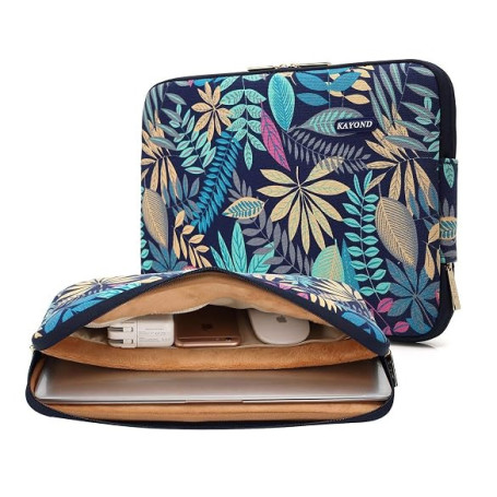 Kayond Housse imperméable avec motif de forêt pour ordinateur portable de 11 à 17" 15-15.6 inch bleu
