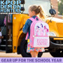 Get Trend Kpop Demon Hunters Huntrix Grand Sac a Dos Enfant Fille, 46 cm Cartable Enfant Fermeture Eclair et Rembourré, Ecole ou