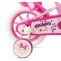 Disney Vélo Enfant 12' Minnie de livré avec Casque Minnie et équipé de 1 Frein, Panier Avant, Porte poupée arrière, Garde boues,
