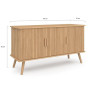 IDMarket - Buffet 110 cm Juliette 3 Portes Lattes tasseau Bois Coloris chêne
