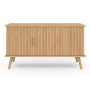 IDMarket - Buffet 110 cm Juliette 3 Portes Lattes tasseau Bois Coloris chêne