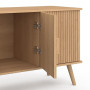 IDMarket - Buffet 110 cm Juliette 3 Portes Lattes tasseau Bois Coloris chêne