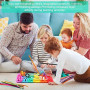 AUAUY Tableau D'activité Sensorielle Enfant, Jouet Anti-Stress en Silicone | Planche Sensorielle Double Face avec Sac Portable e