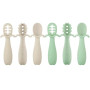 PandaEar Lot de 6 Cuillères d’Apprentissage en Silicone pour Bébé | Cuillères Souples et Flexibles pour Purée, Premiers Repas, S
