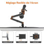 Amazon Basics Bras de Bureau Réglable pour Écran, Compatible avec Moniteurs jusqu’à 81cm (97cm format Ultralarge) et jusqu’à 10k