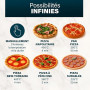 Princess Four à Pizza Pro Max, 15L, 400°C, 2100W, Commandes Tactiles, Pierre et Pelle Incluses, Chaleur Haut/Bas, Minuterie, Com