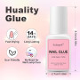 Sularpek 2Pcs Colle Faux Ongles, 8ml Colle à Ongles Extra Forte avec Brosse, Séchage Rapide Professionnel Colles pour Ongles Acr
