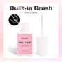 Sularpek 2Pcs Colle Faux Ongles, 8ml Colle à Ongles Extra Forte avec Brosse, Séchage Rapide Professionnel Colles pour Ongles Acr