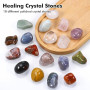 Huiguli 18 PCS Cristaux de Guérison Naturelle, Polie Pierre pour Méditation | Ensemble de Cristaux de Guérison pour Yoga Sommeil