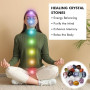 Huiguli 18 PCS Cristaux de Guérison Naturelle, Polie Pierre pour Méditation | Ensemble de Cristaux de Guérison pour Yoga Sommeil