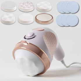 VELFORM Vibraluxe Pro Masseur Anti-Cellulite Électrique 3000 tr/min – Appareil de Massage Amincissant avec 6 Têtes Incluses – Ra
