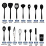 Scinouakpy Set de Ustensiles de Cuisine en Silicone 15 Pièces avec Porte-Ustensiles, Sans BPA, Ustensile Cuisine Résistant à la 