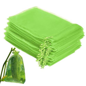 Huasean 100 Sacs Protection pour Fruits, Filets Fruits avec Cordon Serrage, 15 X 20 Cm pour Protéger Les P-lantes des Oiseaux, P