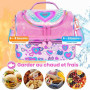 PinkSheep Sac Isotherme Repas Enfant Double Étage, Sac à Goûter avec Sangle Réglable, Grand Format pour Garçons et Filles (Coeur
