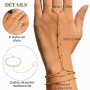 UJBVCX 6PCS Chaîne Main Poignet-Doigt, Bracelet à Pendentif, Bracelets Main Femme, Bijou Élégant Adjustable Imperméable
