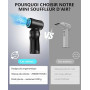 Voniobuy Mini Souffleur Sans fil Puissant, 200000 TR/Min Petit Souffleur Portable, souffleur air comprimé à 3 Vitesses avec Batt
