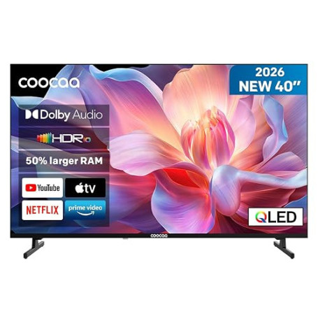 coocaa 40 Pouces (100 cm) Smart TV FHD Television LED, QLED, HDR 10 Dolby Audio Bluetooth 5,1 Tuner DVB-T/T2/C/S/S2 CI+ Low Blue