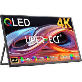 UPERFECT 18 Pouces 4K QLED Ecran Portable, 145% sRGB 2000:1 1.07B 400 Nits | UHD 3840x2160 Second Moniteur Avec Mini HDMI USB C