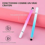 Amaxiu Lot de 3 Stylets 2 en 1 pour écrans tactiles avec Disque Transparent et Pointe en Silicone Haute sensibilité Compatible a