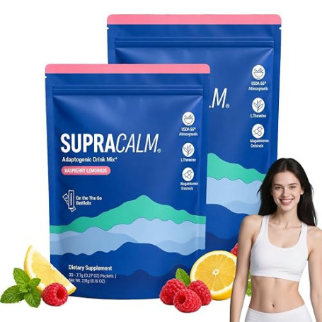 Supercalm Cortisol - Lot de 40 Super Calm Cortisol - Boisson Anti Stress | Supercalm Cortisol Drink Blend Packets - Pour Détente