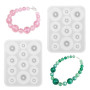 Lot de 2 moules à perles en résine avec trous en silicone pour la fabrication de bijoux et les travaux manuels