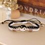 通用 Yin Yan Bracelet en corde réglable 2 pièces de bracelets assortis de cordon réglable ajuste la taille du bracelet, fabriqué à