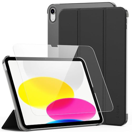 CACOE Coque pour iPad A16 11ème 2025/10ème 2022 Étui avec Verre Tremé | Support Mince Dos Dur Housse Étui avec Veille/Réveil Aut