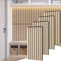TONOR Lot de 4 Panneau Muraux Decoratif Intérieure de Bois, 60 x 30cm - 0,72m², Panneaux Acoustiques 3D, Tasseau Bois Insonorisa