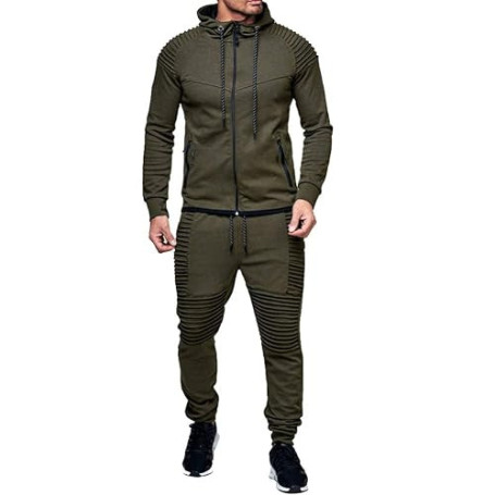 amropi Hommes Jogging Survêtement Sweat-Shirt à Capuche et Pantalon Combinaison de Sport
