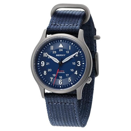 BERNY Titanium Montre Japon Scan Deuxième Mouvement à Quartz 5ATM étanche AnalogiqueMontre à Quartz pour Les Hommes et Les Femme