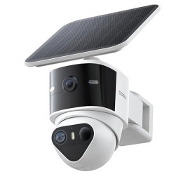 aosu T2 Pro 3K Camera Surveillance WiFi Exterieure sans Fil, Double Caméra | 360° PTZ + 170° Grand 5MP 2 Caméras Solaire, Sans A