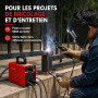 Risegun Poste à souder à électrodes MMA 200A, Poste à souder à l’arc 220V avec écran LED, Kit avec casque de soudage, marteau à