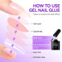 Colle Faux Ongles Gel 6 en 1 UV Colle Capsule Americaine Ongle 2PCS 16ml | Gelike ec Extra Forte Gummy Base Pose americaine Nail
