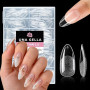 UNA GELLA Capsule Américaine Ongle Amande, 216 Pièces 12 Tailles (Forme Pointue Préformée) Tips en Gel Souple Demi-Mat Prothèses