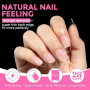 UNA GELLA Capsule Américaine Ongle Amande, 216 Pièces 12 Tailles (Forme Pointue Préformée) Tips en Gel Souple Demi-Mat Prothèses