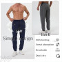 Bsrpolry Lot de 3 pantalons de survêtement athlétiques pour homme avec poches zippées, pantalon de jogging pour homme