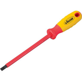 Vigor VDE Tournevis à fente V2061 ∙ fente Profil ∙ Largeur Clé: 1,2 x 6,5 ∙ Longueur totale: 256 mm, 1 pièce