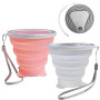 WERIGONI Lot de 2 Gobelet Pliable en silicone, Tasse Pliable Extensible Portable, Réutilisable, avec Couvercle pour Voyage