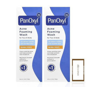 Skincare Set: PanOxil Foaming Wash 2-Pack + LUXPAKS Wipe | Foaming Wash 2-Pack, Face & Body Cleanser, 155.9 g Each, LUXPAKS Clea