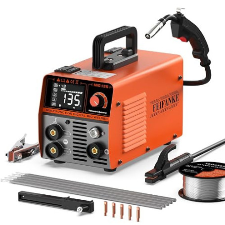FEIFANKE MIG135 Poste A Souder Fil Fourré Sans Gaz 135A 220V Synergie Des électrodes Poste à Souder 3 en 1 MIG/ARC/Lift TIG IGBT