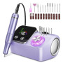 Urbuti Ponceuse pour Ongles Professionnelle 45000 RPM 36 W, Ponceuse Ongles Portable avec Écran LCD & Support et 11 Embouts,Lime