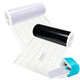 BOUFEIDA Smart Vinyl Permanent pour Cri-cut Joy, 14 x200+200cm Noir + Blanc | Vinyle Adhésif, Film de Traceur en Vinyle pour Sil
