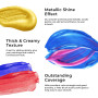 ARTFLY peintures acryliques métallisées, 24 couleurs métallisées en flacons de 60 ml, peinture acrylique, pigments riches, idéal